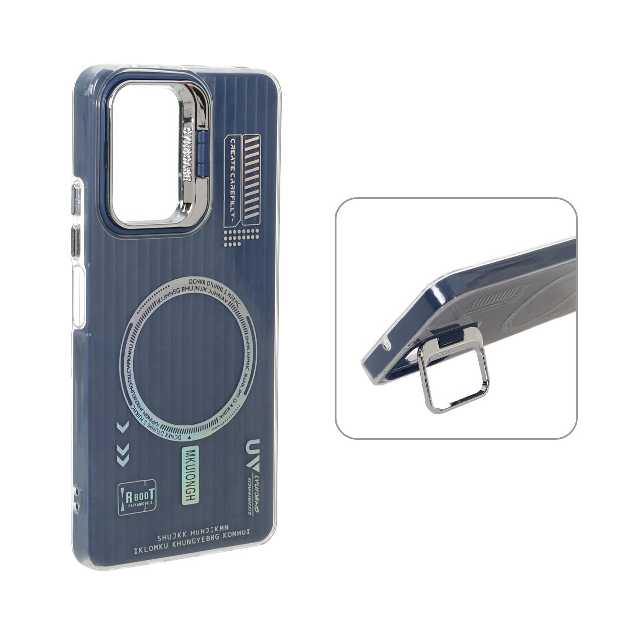 1572880 قاب Cyns Case ژله ای دو لایه RT لنز استندشو طرح مگ سیف Xiaomi Redmi Note 10 Pro 4G / Redmi Note 10 Pro Max - سرمه ای - تصویر 1