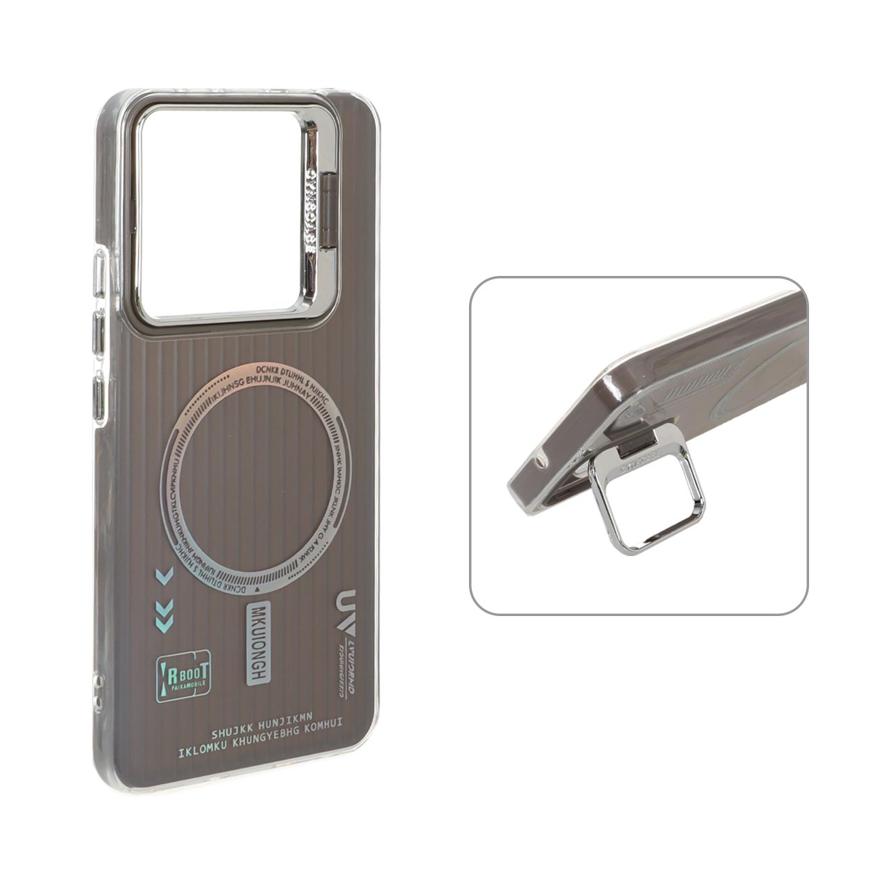 1572964 قاب Cyns Case ژله ای دو لایه RT لنز استندشو طرح مگ سیف Xiaomi Redmi Note 14 4G - خاکستری - تصویر 1