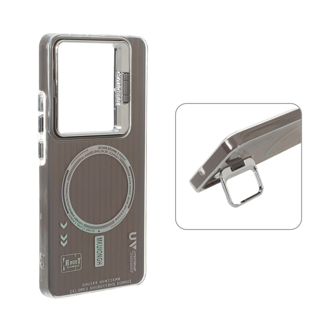 1573018 قاب Cyns Case ژله ای دو لایه RT لنز استندشو طرح مگ سیف Xiaomi Redmi Note 14S / Note 13 Pro 4G / Poco M6 Pro 4G - خاکستری - تصویر 1