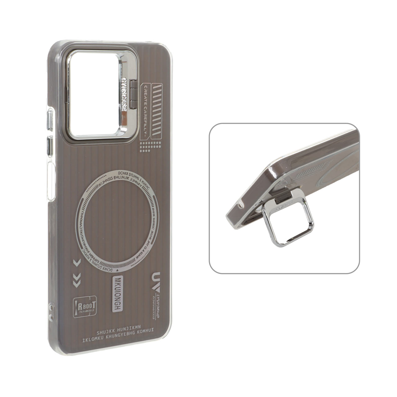 1573036 قاب Cyns Case ژله ای دو لایه RT لنز استندشو طرح مگ سیف Xiaomi Redmi Note 12 4G - خاکستری - تصویر 1