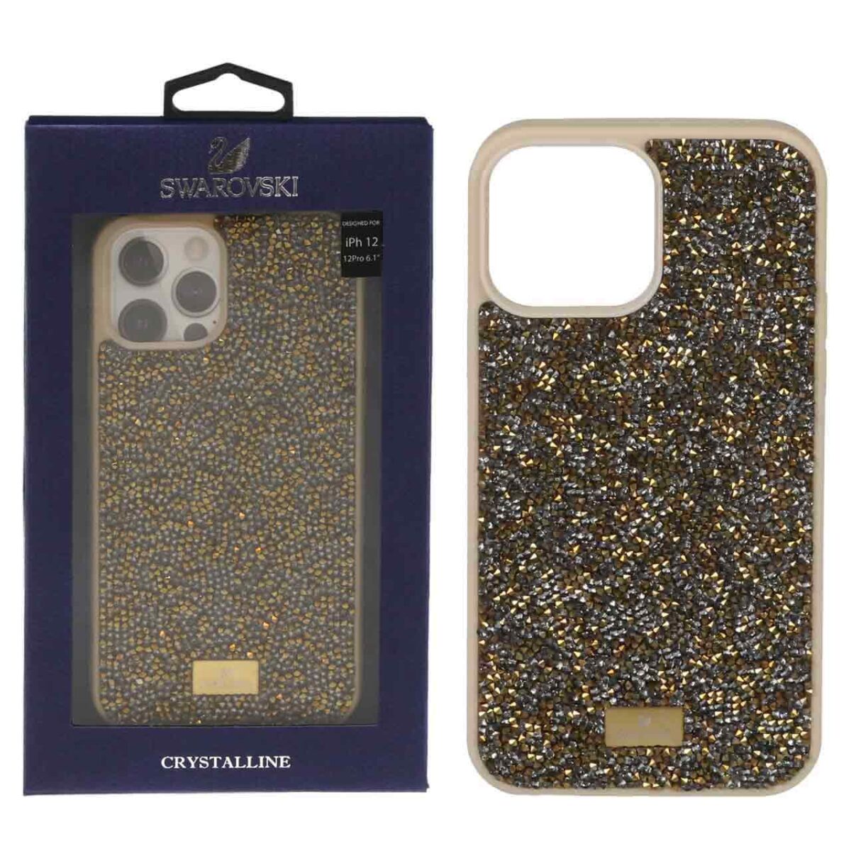 قاب Apple iPhone 12 Pro - Original Swarovski - طلایی ( پک دار ) - تصویر 1