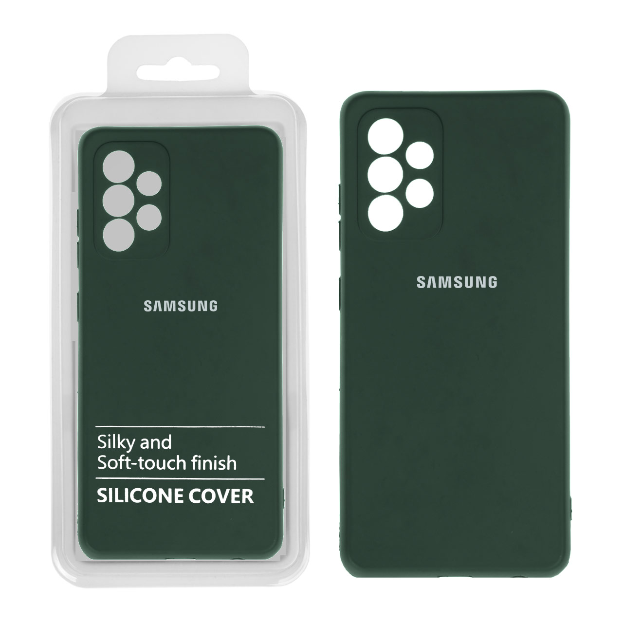 691600 قاب نیو سیلیکون محافظ لنزدار Samsung A52 / A52S - RFF سبز تیره (پک دار) - تصویر 1