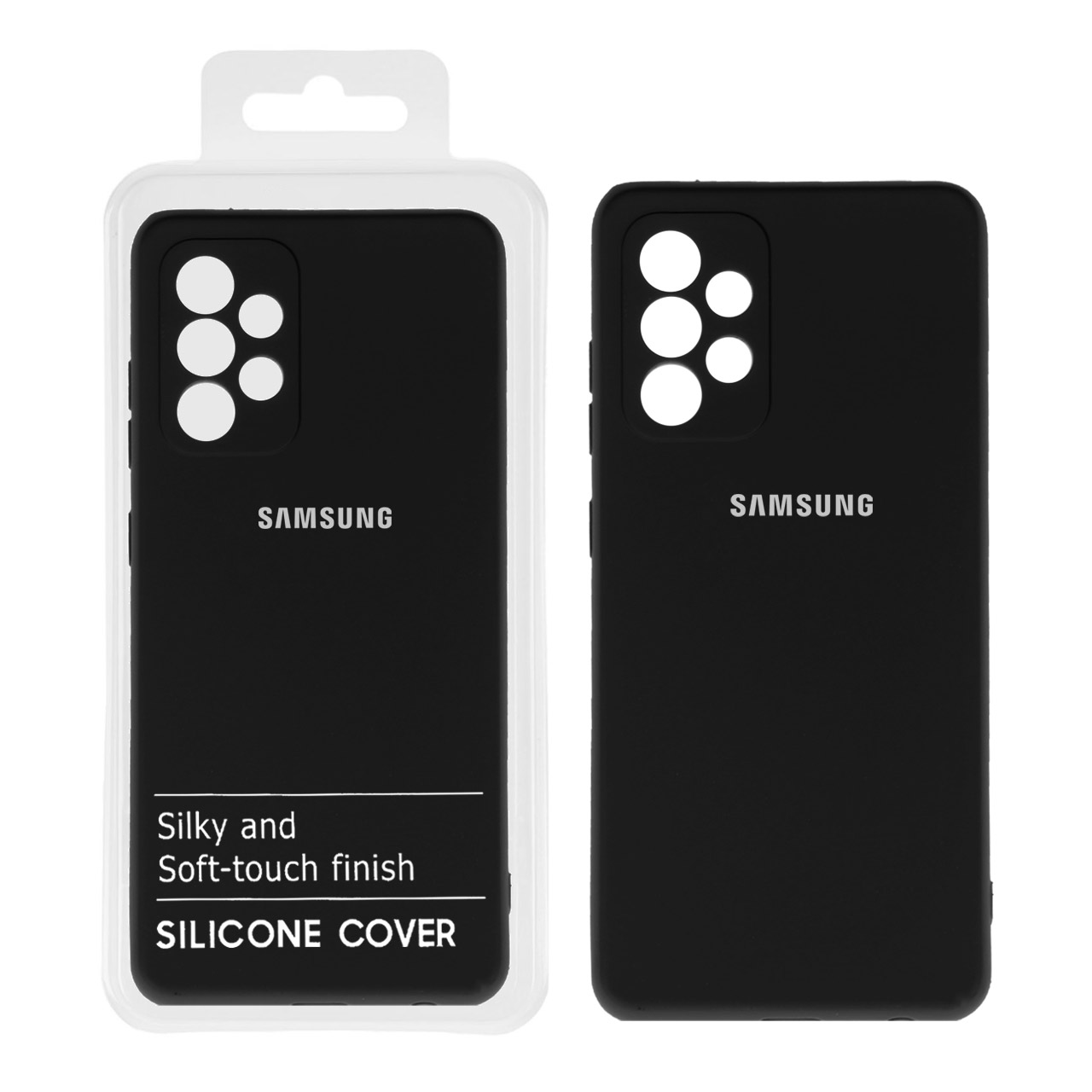 705994 قاب نیو سیلیکون محافظ لنزدار Samsung A52 / A52S - RFF - مشکی (پک دار) - تصویر 1