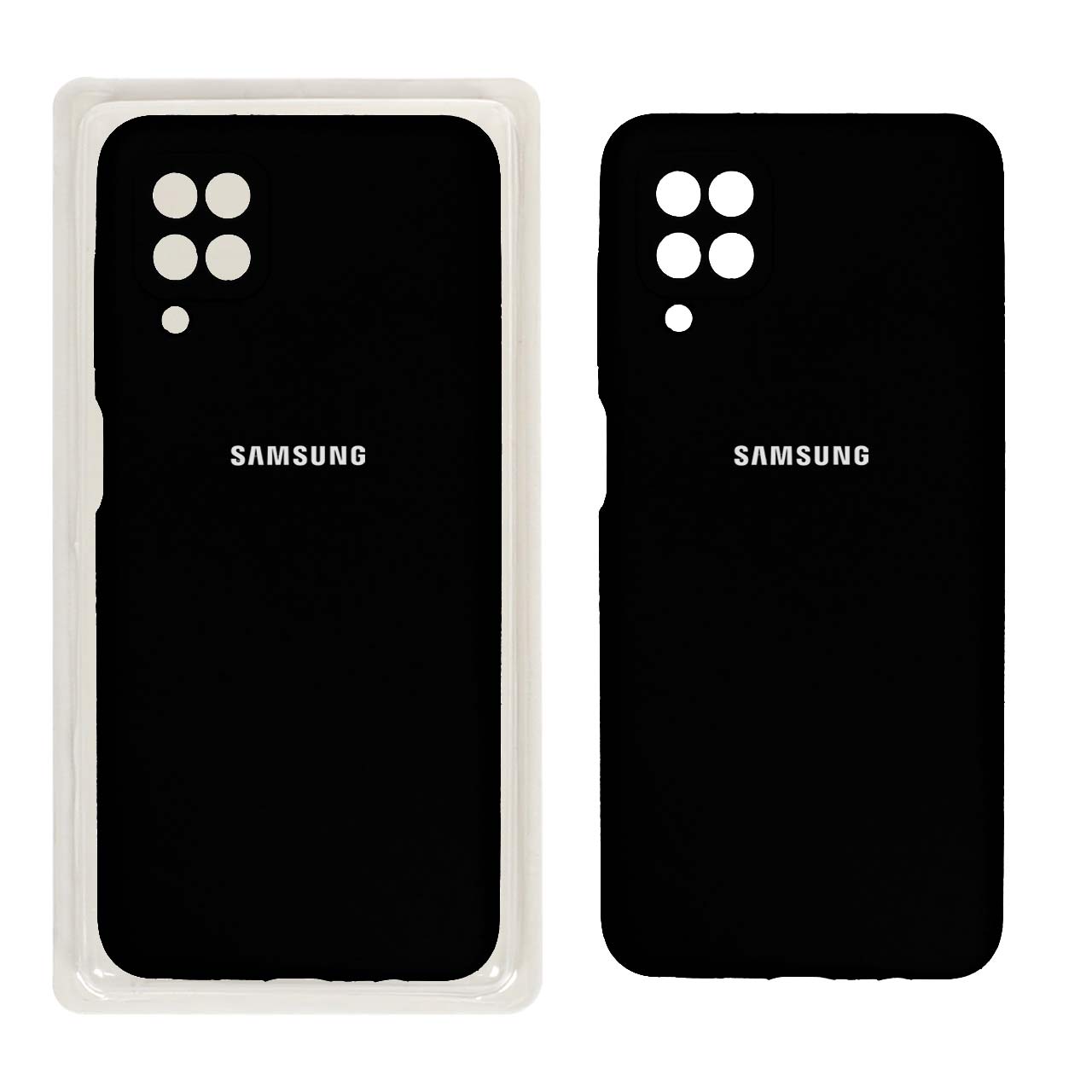 784406 قاب سیلیکونی پاک کنی محافظ لنزدار اورجینال Samsung A12/M12/F12 - مشکی (پک اصلی) - تصویر 1