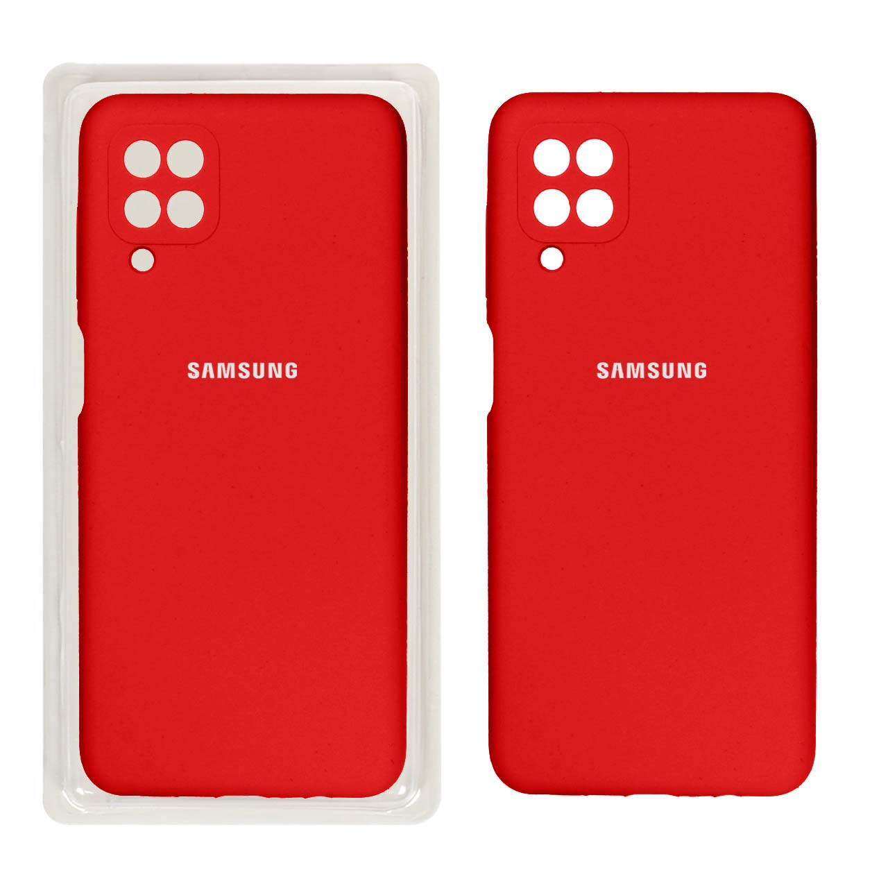 784424 قاب سیلیکونی پاک کنی محافظ لنزدار اورجینال Samsung A12/M12/F12 - قرمز (پک اصلی) - تصویر 1