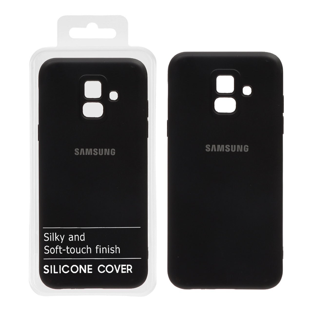 880600 قاب نیو سیلیکون محافظ لنزدار Samsung Galaxy A6 -RFF - مشکی (پک دار) - تصویر 1