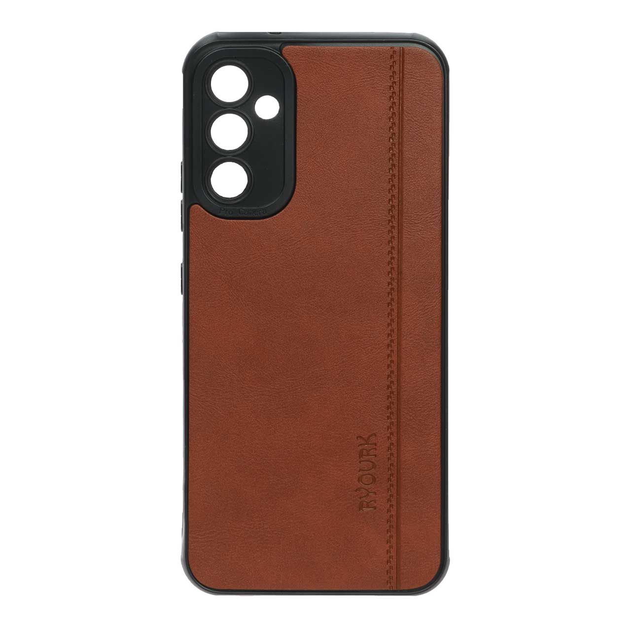 963318 قاب طرح چرم RYOURK مدل Samsung Galaxy A34 - قهوه ای - تصویر 1