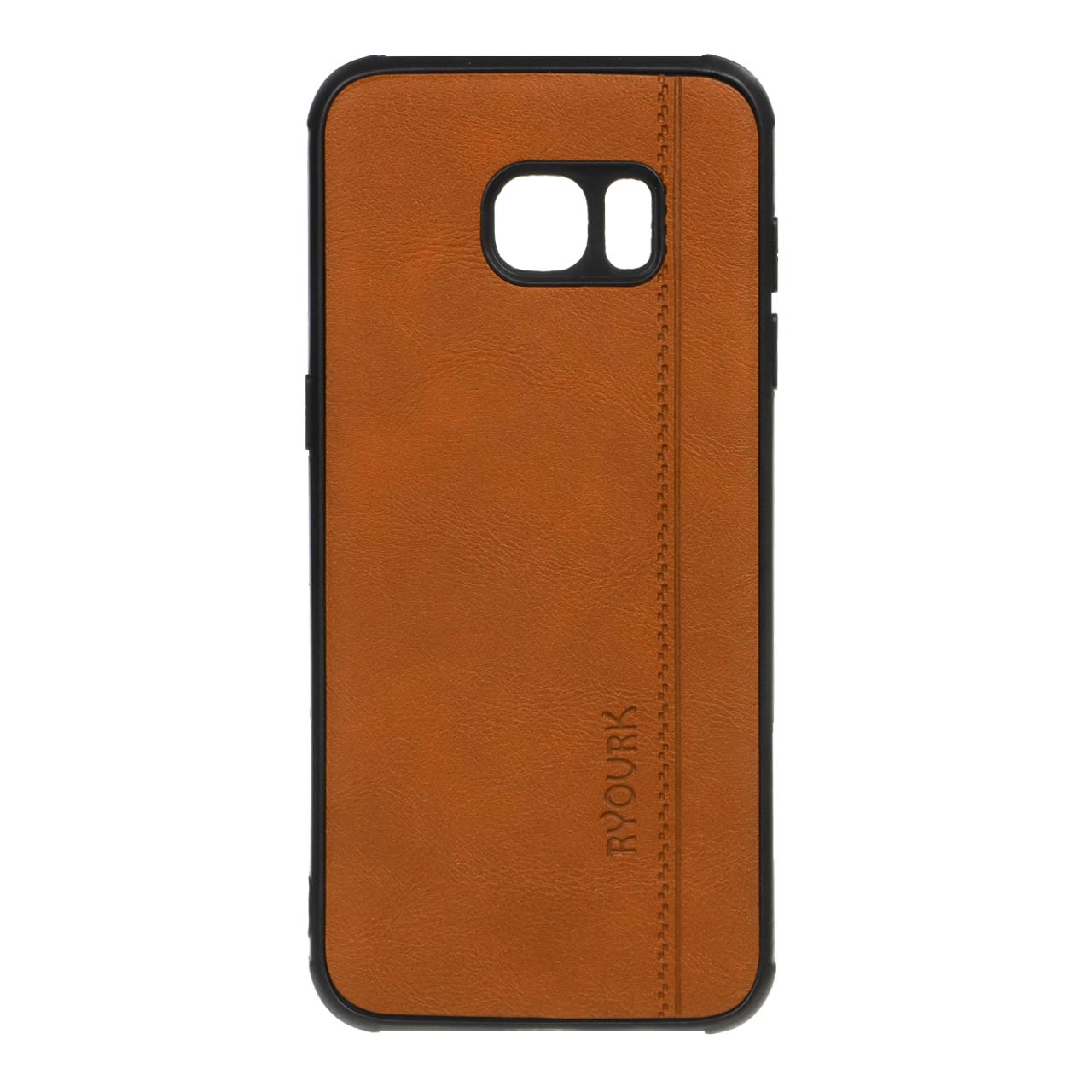 963618 قاب طرح چرم RYOURK مدل Samsung Galaxy S7 Edge - عسلی - تصویر 1