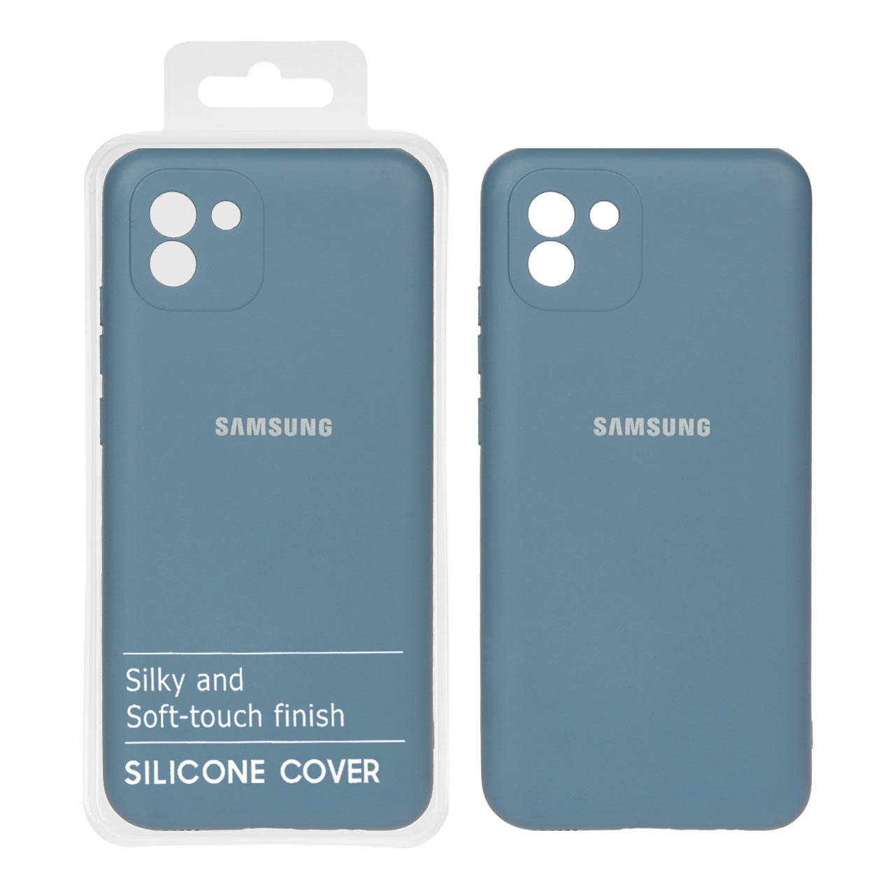 974344 قاب نیو سیلیکون محافظ لنزدار Samsung A03 - RFF - آبی فیلی (پک دار) - تصویر 1