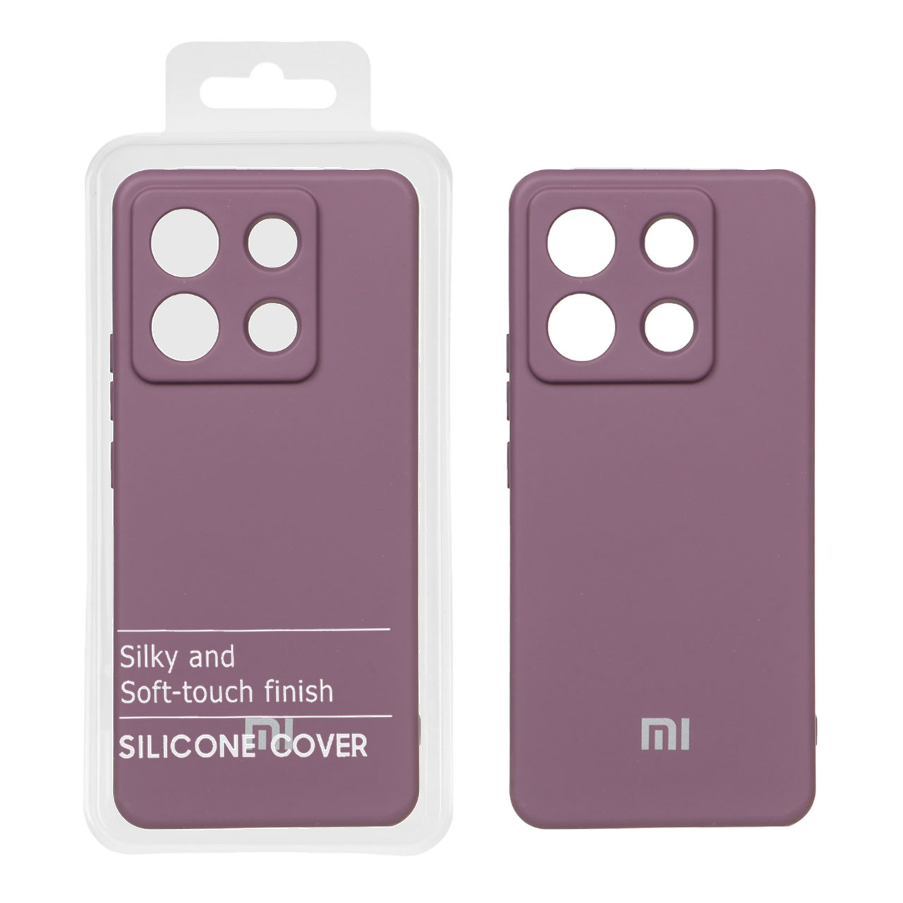 986798 قاب نیو سیلیکون محافظ لنزدار Xiaomi Redmi Note 13 Pro 5G / Poco X6 5G - RFF - بادمجانی (پک دار) - تصویر 1