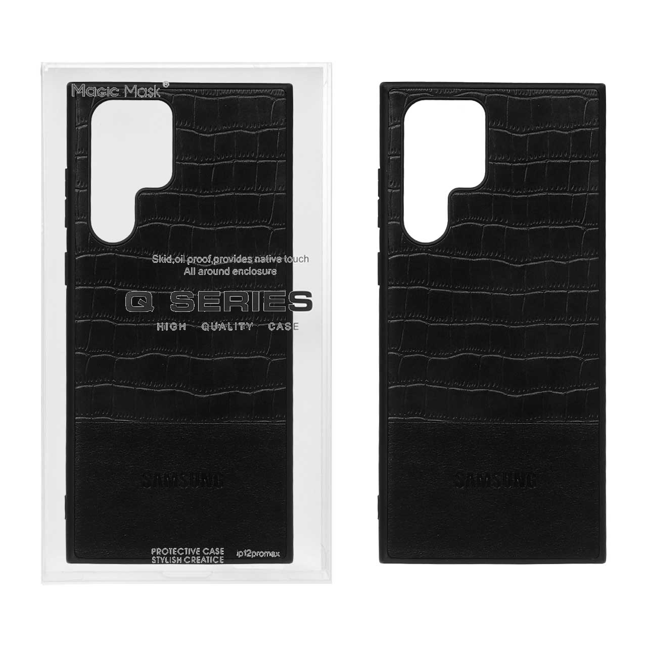 999158 قاب چرمی کروکودیل Samsung Galaxy S22 Ultra - مشکی (پک دار) - تصویر 1