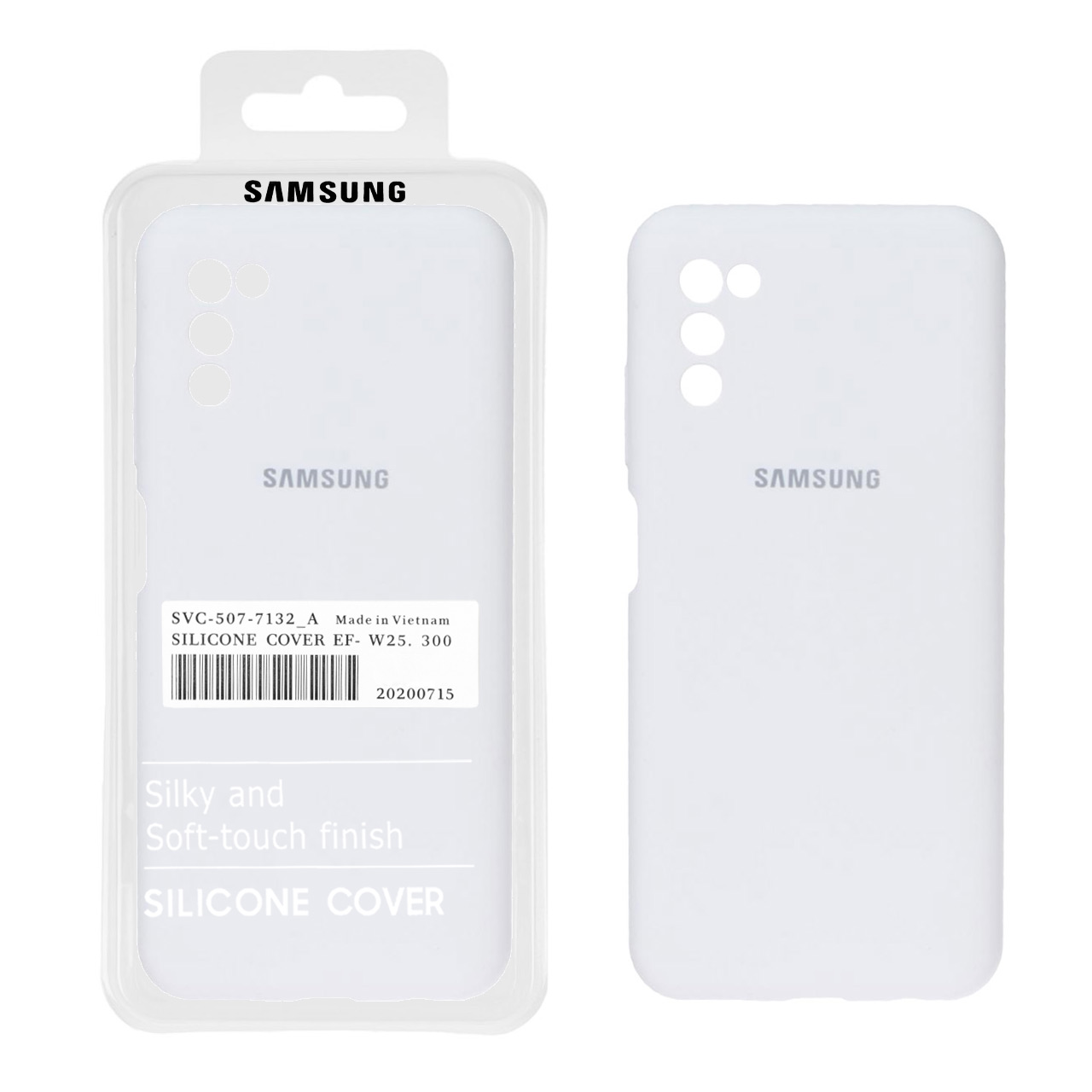 1024130 قاب سیلیکونی پاک کنی اورجینال درجه یک Samsung Galaxy A03s / A02s - سفید (پک دار) - تصویر 1