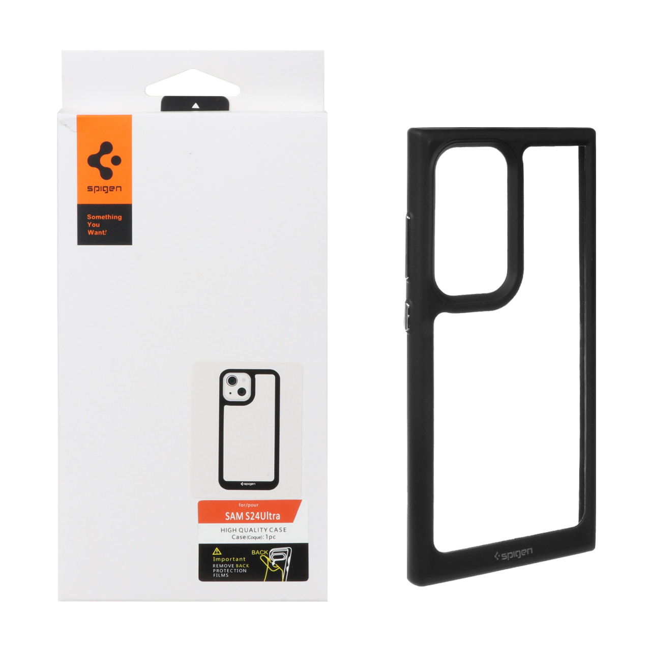 1028846 قاب اورجینال Spigen مدل Samsung Galaxy S24 Ultra - شفاف مشکی - تصویر 1