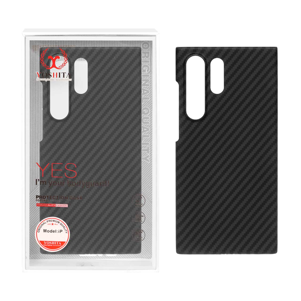 1067070 قاب اورجینال Yoshita طرح کربن محافظ لنزدار Samsung Galaxy S23 Ultra (پک دار) - تصویر 1