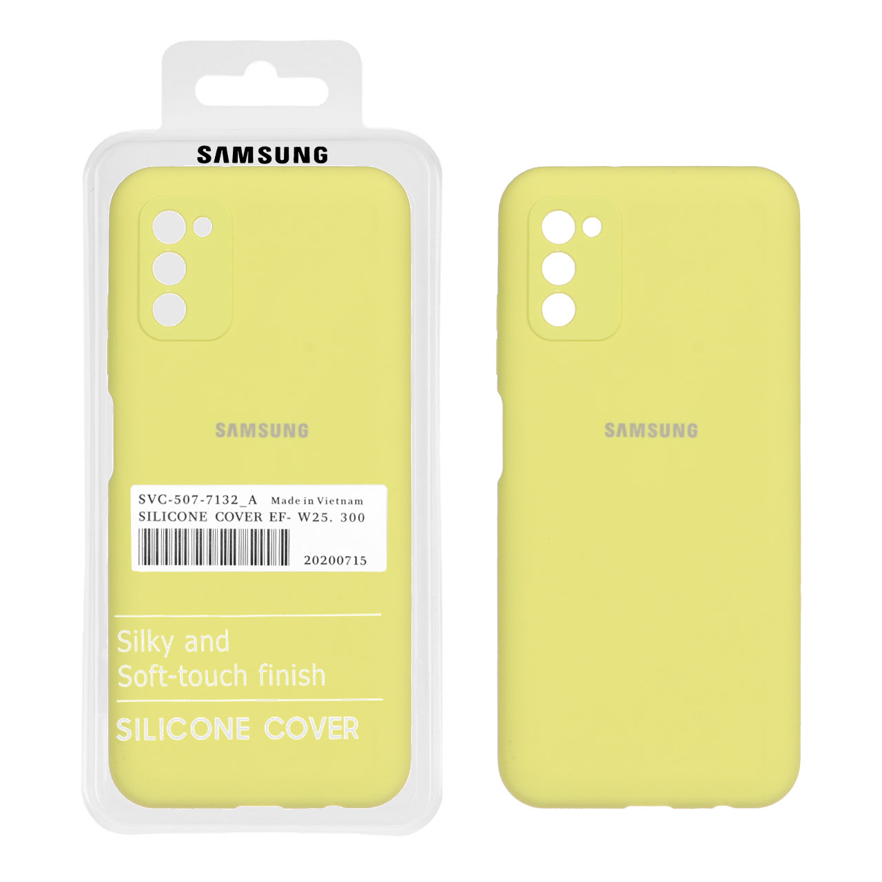 1098392 قاب سیلیکونی پاک کنی اورجینال درجه یک Samsung Galaxy A03s / A02s - زرد (پک دار) - تصویر 1