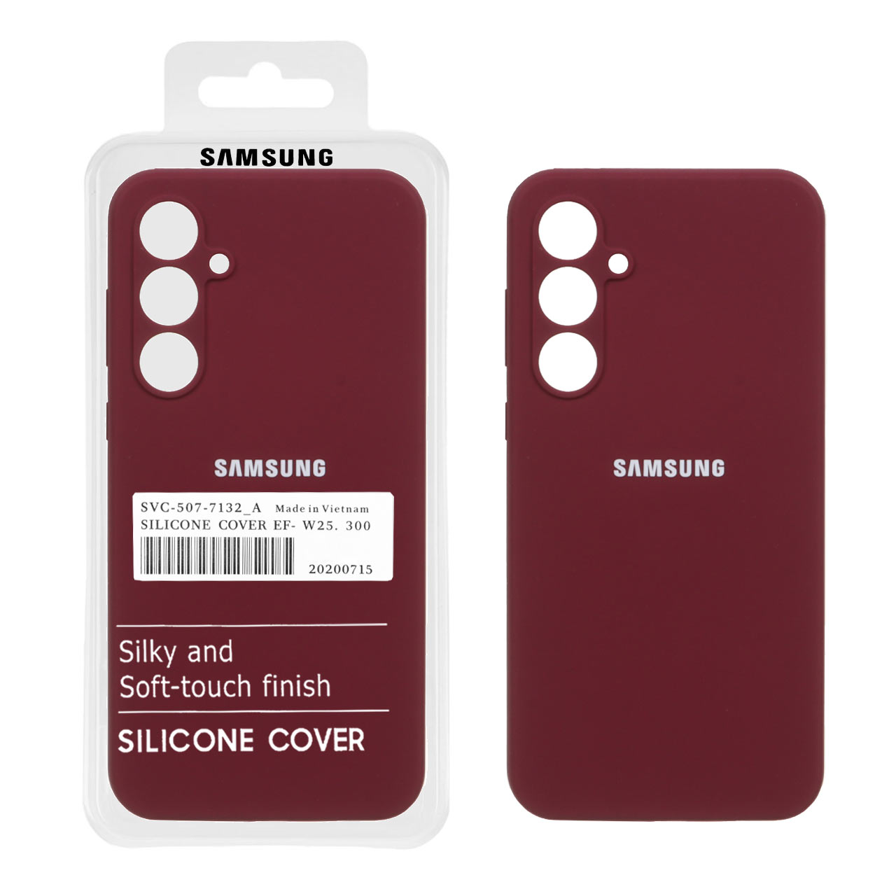 1158270 قاب سیلیکونی پاک کنی اورجینال درجه یک Samsung Galaxy A55 - زرشکی (پک دار) - تصویر 1