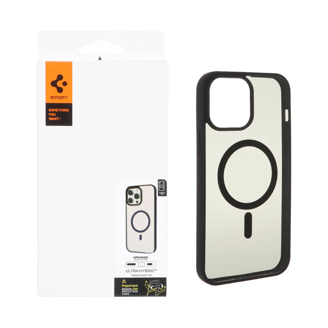 1212518 قاب اورجینال Magsafe Spigen با توری اسپیکر فلزی Apple iPhone 13 Pro Max - مشکی کد 1 (پک دار) - تصویر 1