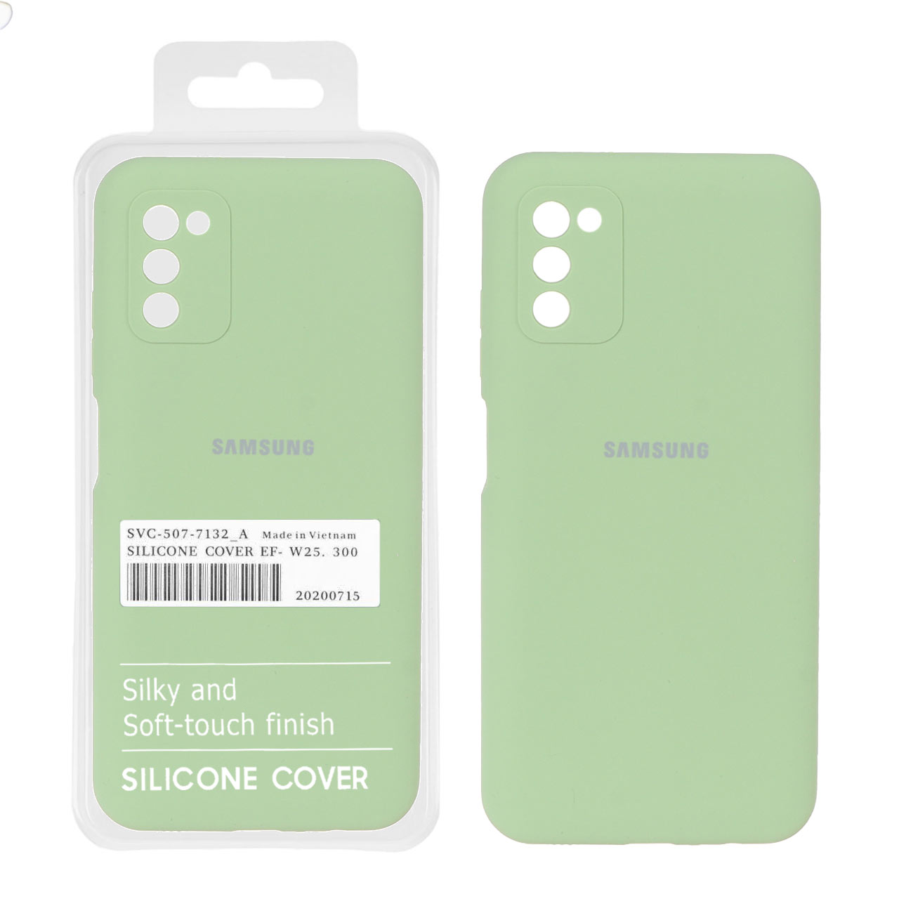 1216522 قاب سیلیکونی پاک کنی اورجینال درجه یک Samsung Galaxy A03s / A02s - سبز مغز پسته ای (پک دار) - تصویر 1