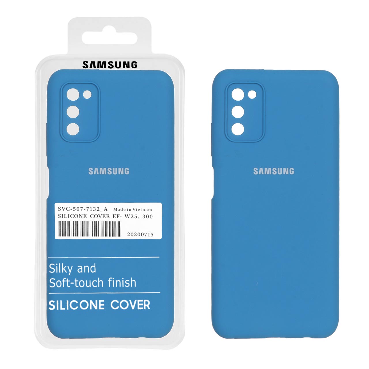 1230762 قاب سیلیکونی پاک کنی اورجینال درجه یک Samsung Galaxy A03s / A02s - آبی (پک دار) - تصویر 1