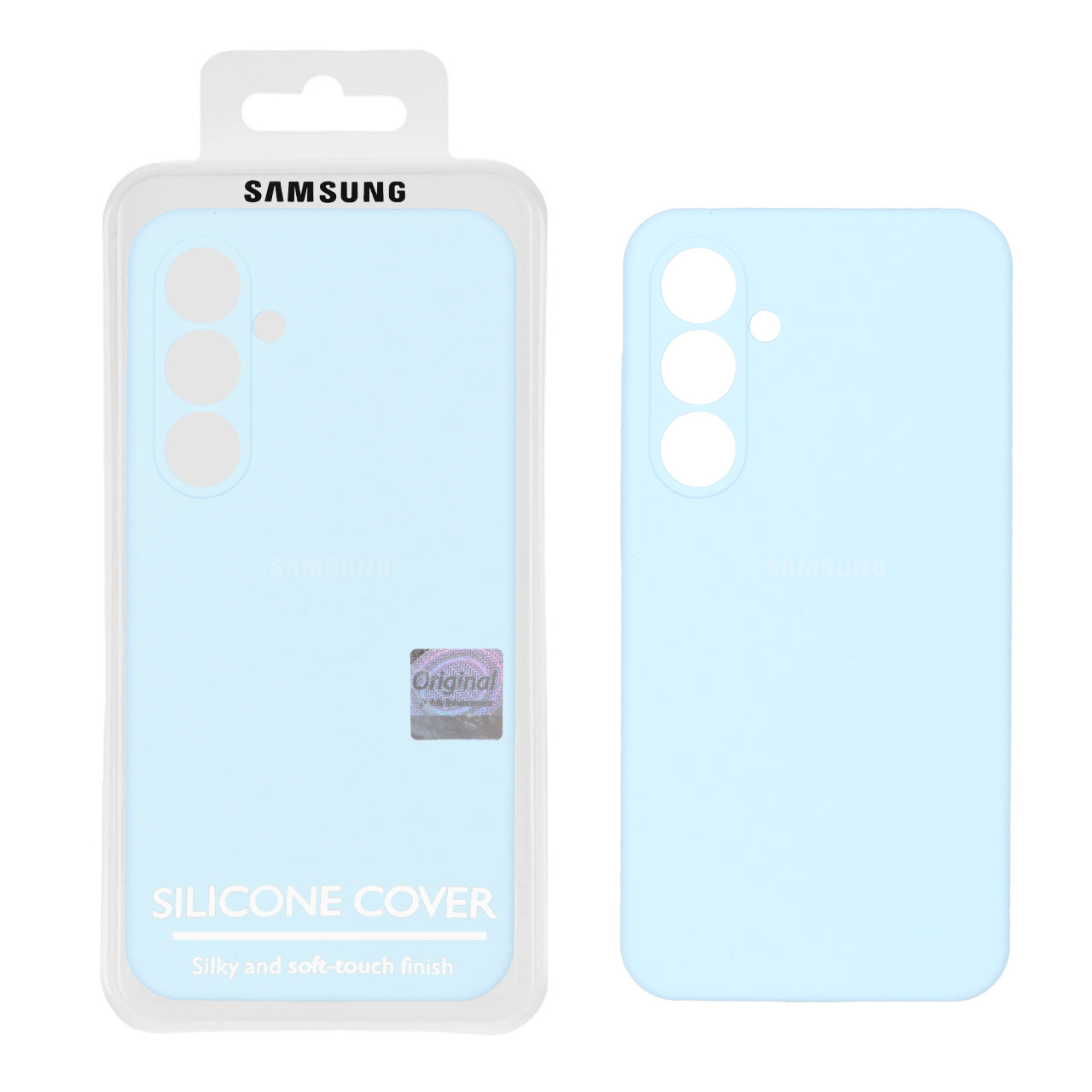 1281338 قاب سیلیکونی پاک کنی اورجینال درجه یک Samsung Galaxy S24 FE - آبی آسمانی (پک دار) - تصویر 1