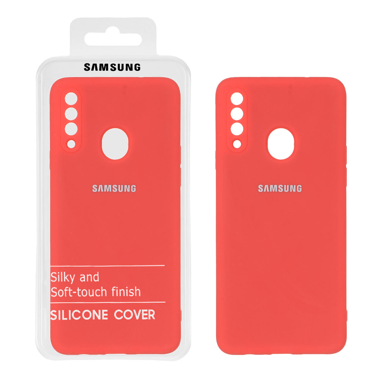 1369372 قاب نیو سیلیکون محافظ لنزدار Samsung Galaxy A20s - RFF - هلویی (پک دار) - تصویر 1