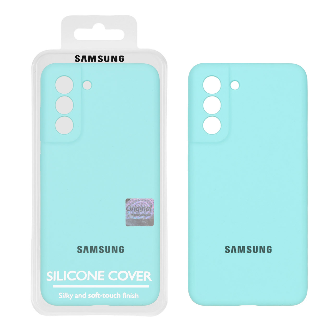 1380228 قاب سیلیکونی پاک کنی اورجینال Master Quality مدل Samsung Galaxy S21 FE - سبزآبی (پک دار) - تصویر 1