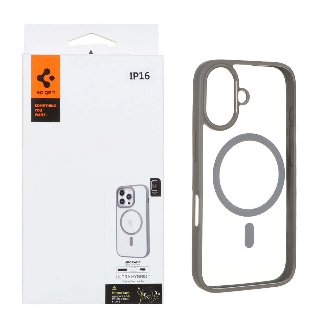 1384382 قاب اورجینال Magsafe Spigen با توری اسپیکر فلزی Apple iPhone 16 - طوسی (پک دار) - تصویر 1