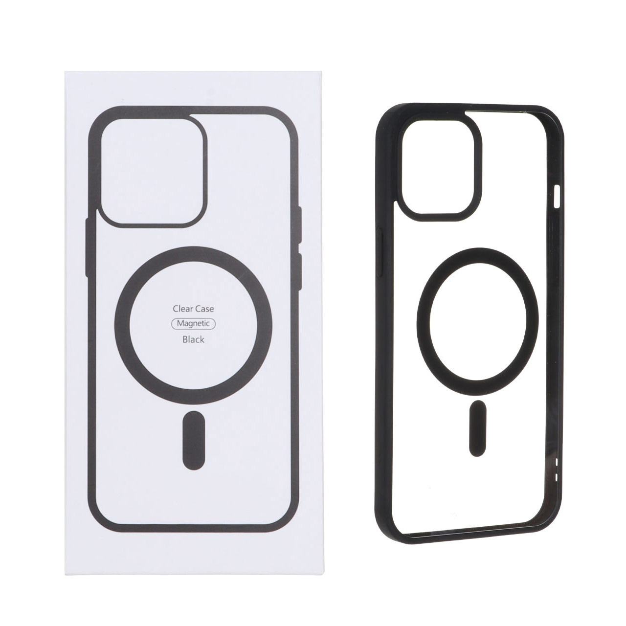 1413710 قاب شفاف Apple iPhone 12 Pro Max با قابلیت شارژ MagSafe - مشکی (پک دار) - تصویر 1