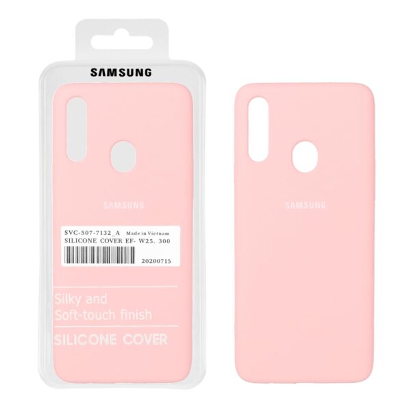 قاب سیلیکونی پاک کنی اورجینال درجه یک Samsung Galaxy A20s - گلبهی (پک دار)