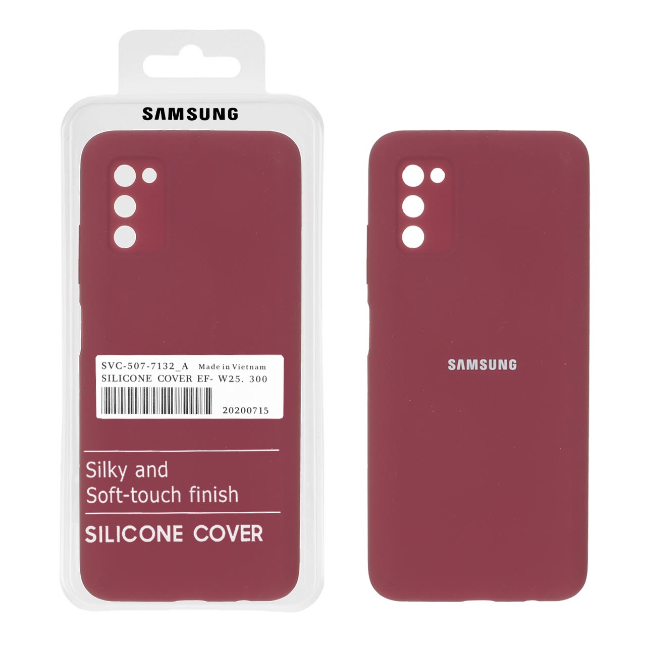 1518900 قاب سیلیکونی پاک کنی اورجینال درجه یک Samsung Galaxy A03s / A02s - زرشکی (پک دار) - تصویر 1