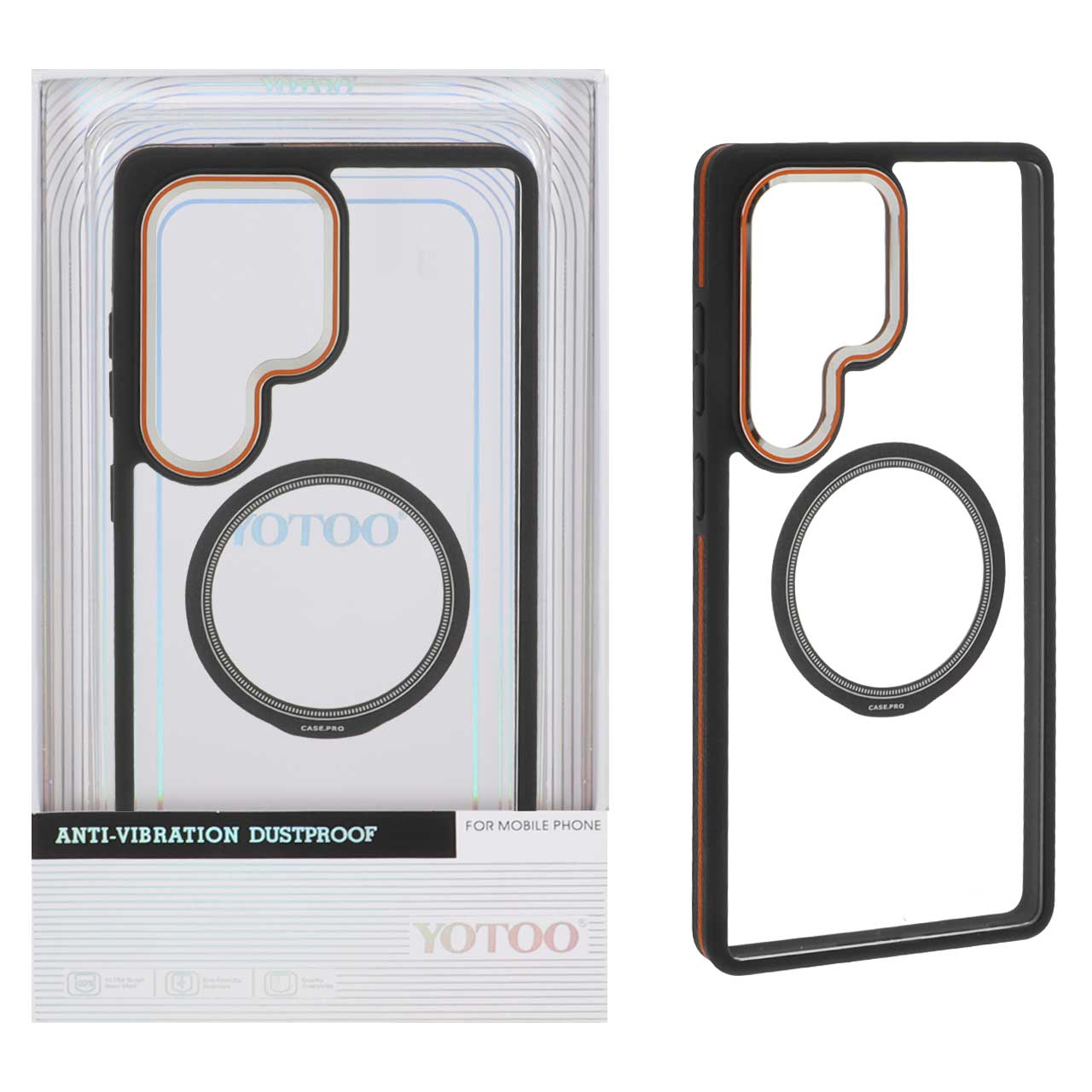 1521108 قاب اورجینال Yotoo شفاف MagSafe لنز فلزی Samsung Galaxy S25 Ultra - مشکی (پک دار) - NTC - تصویر 1