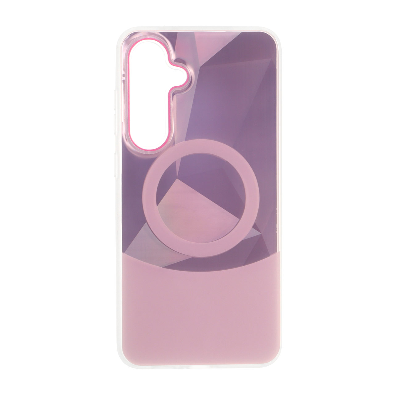 1538118 قاب الماسی براق طرح مگ سیف Samsung Galaxy S24 FE - صورتی - تصویر 1