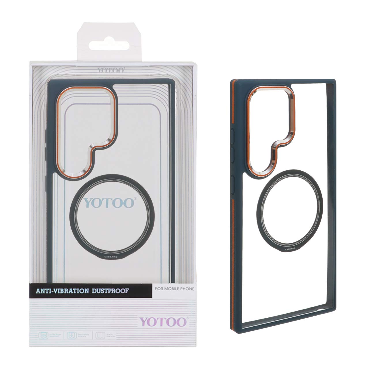 1538658 قاب اورجینال Yotoo شفاف MagSafe لنز فلزی Samsung Galaxy S24 Ultra - سرمه ای (پک دار) - NTC - تصویر 1