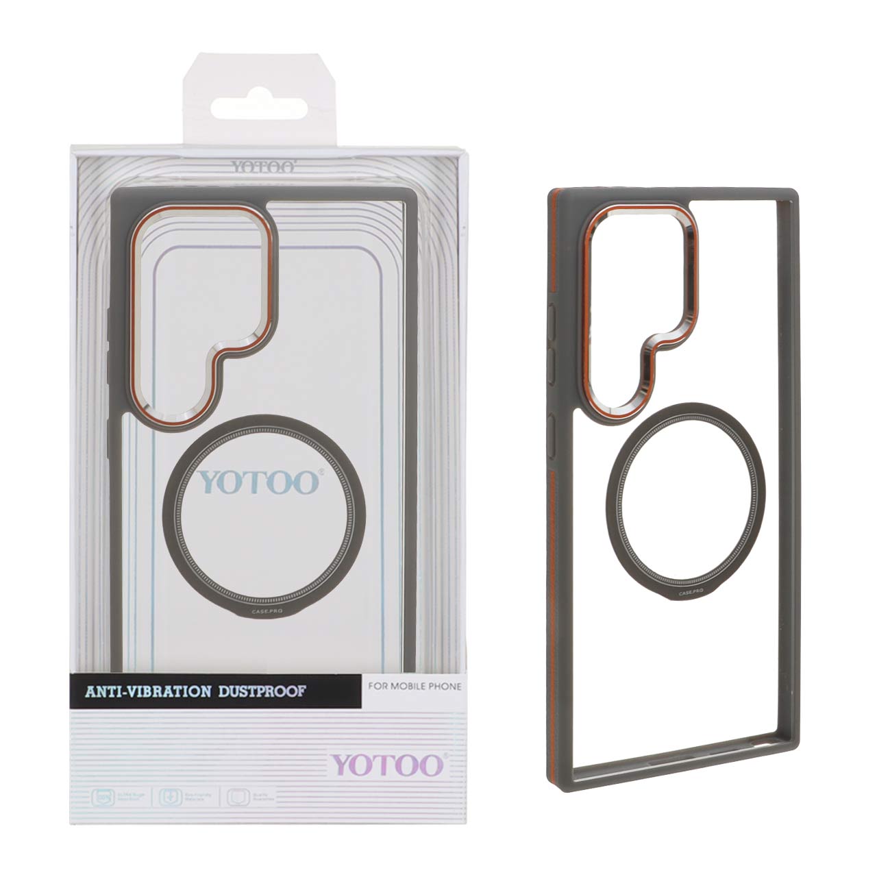 1538660 قاب اورجینال Yotoo شفاف MagSafe لنز فلزی Samsung Galaxy S24 Ultra - خاکستری (پک دار) - NTC - تصویر 1