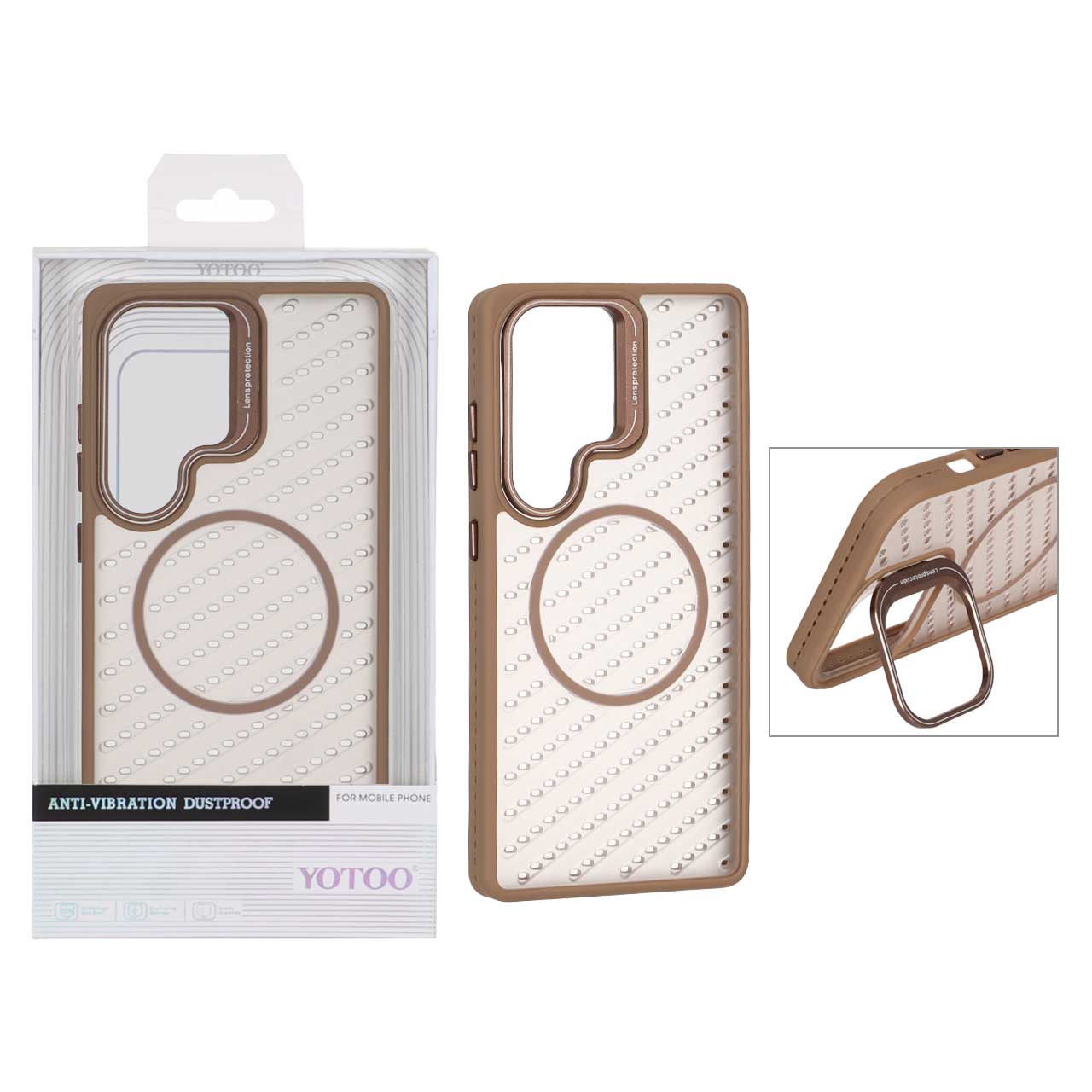 1538670 قاب اورجینال Yotoo مات MagSafe استندشو Samsung Galaxy S25 Ultra - نسکافه ای (پک دار) - NTC - تصویر 1