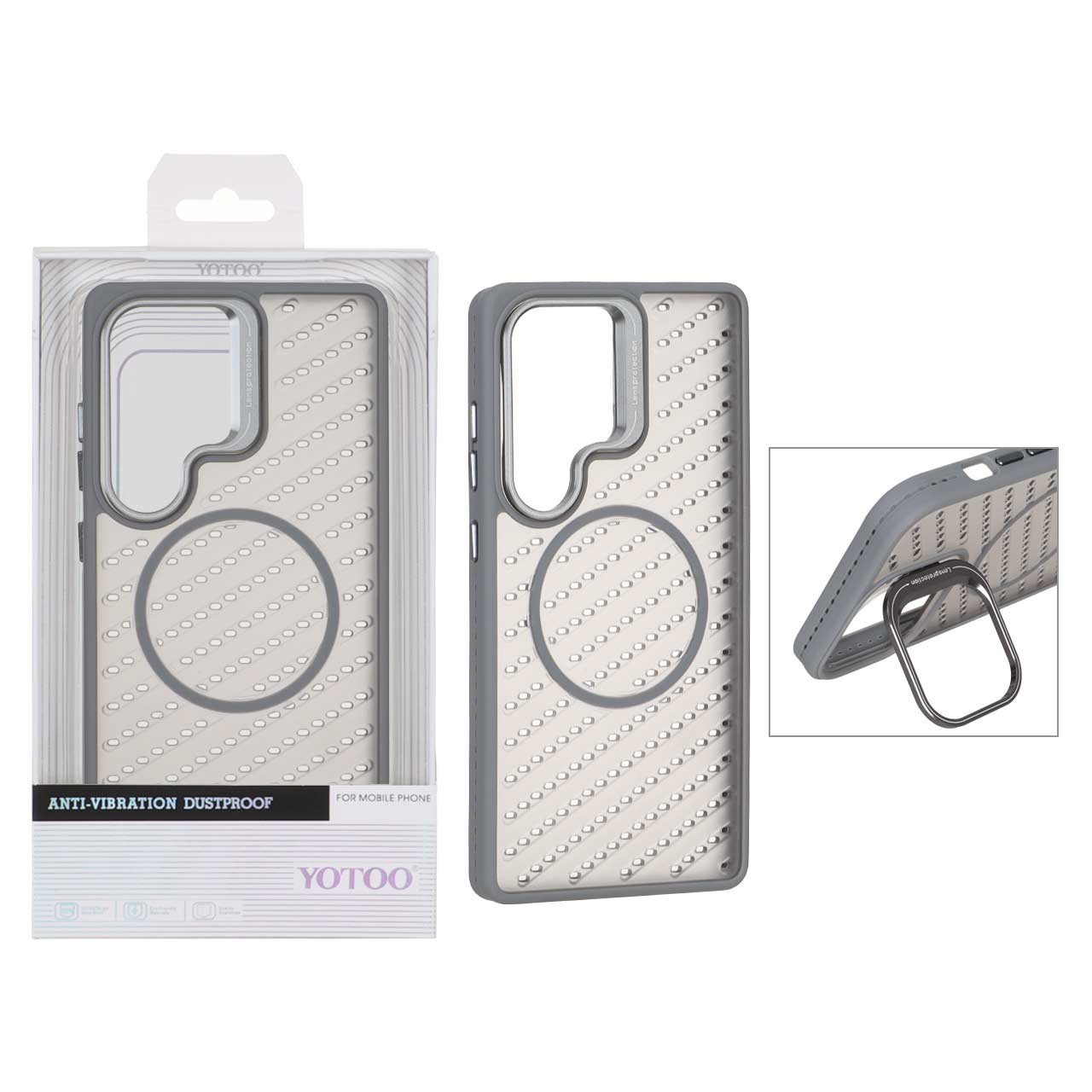 1538672 قاب اورجینال Yotoo مات MagSafe استندشو Samsung Galaxy S25 Ultra - خاکستری (پک دار) - NTC - تصویر 1