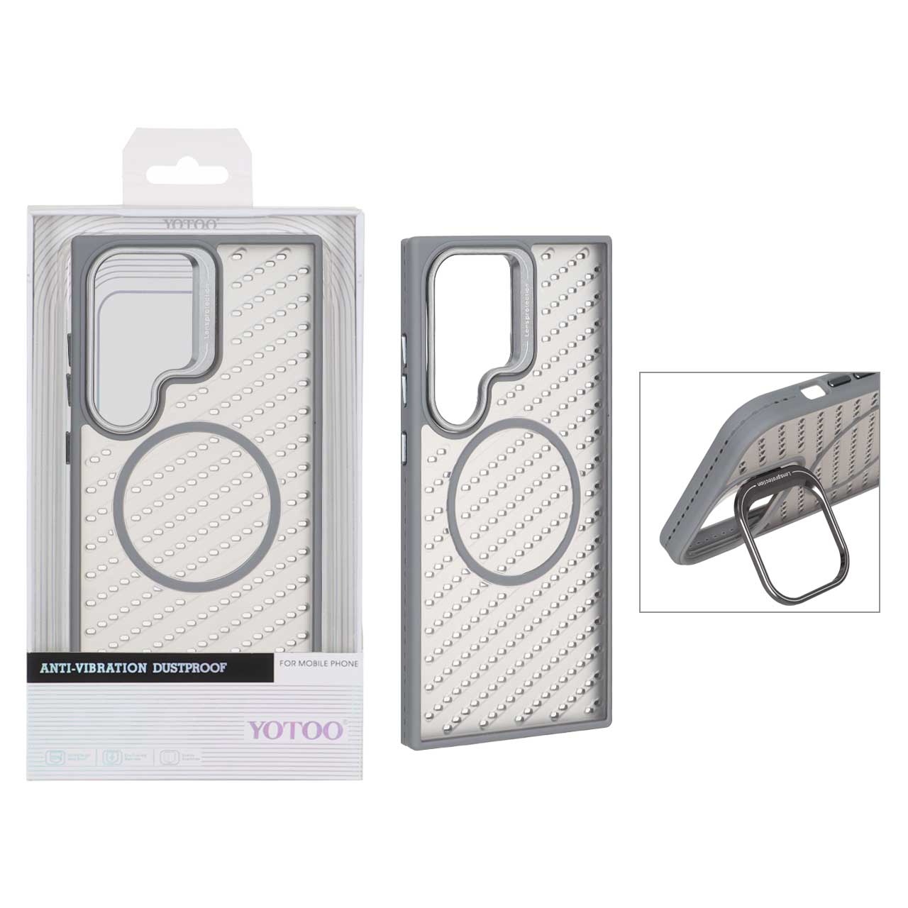 1538680 قاب اورجینال Yotoo مات MagSafe استندشو Samsung Galaxy S24 Ultra - خاکستری (پک دار) - NTC - تصویر 1