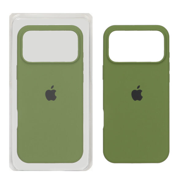 قاب سیلیکونی پاک کنی اورجینال Apple iPhone 17 Pro Max - سبز زیتونی (پک اصلی)