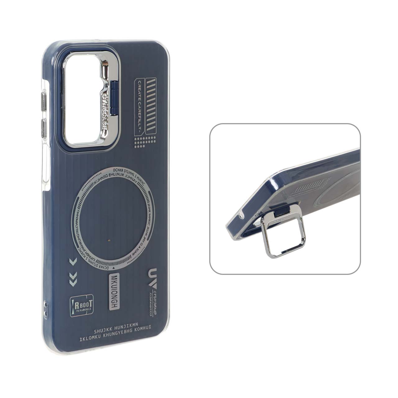 1572816 قاب Cyns Case ژله ای دو لایه RT لنز استندشو طرح مگ سیف Samsung Galaxy A16 - سرمه ای - تصویر 1