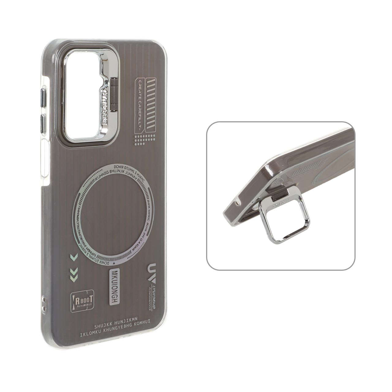 1572820 قاب Cyns Case ژله ای دو لایه RT لنز استندشو طرح مگ سیف Samsung Galaxy A16 - خاکستری - تصویر 1