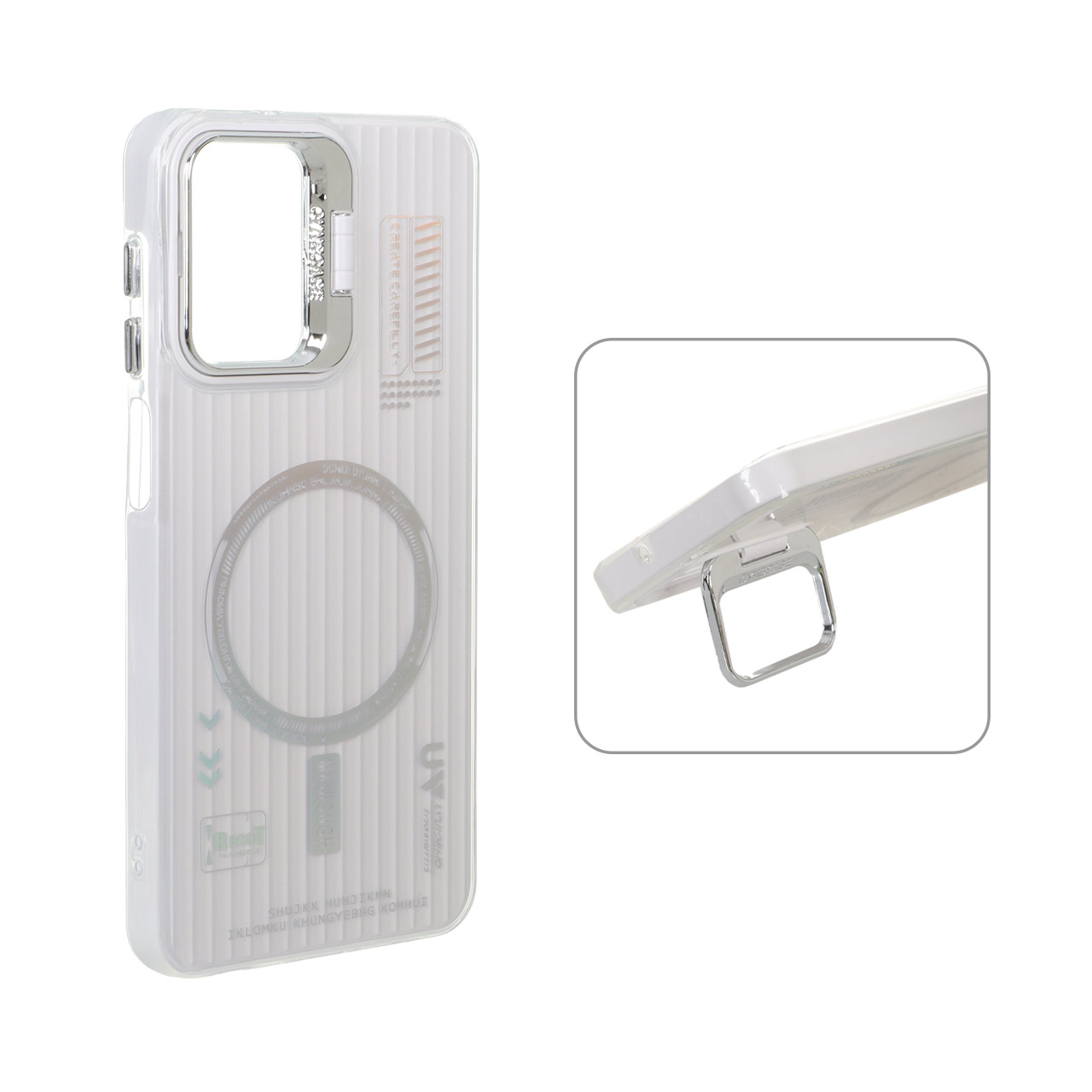 1572850 قاب Cyns Case ژله ای دو لایه RT لنز استندشو طرح مگ سیف Samsung Galaxy A12 / M12 / F12 - سفید - تصویر 1