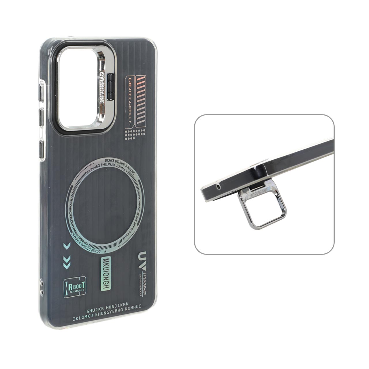 1572902 قاب Cyns Case ژله ای دو لایه RT لنز استندشو طرح مگ سیف Samsung Galaxy A73 - مشکی - تصویر 1