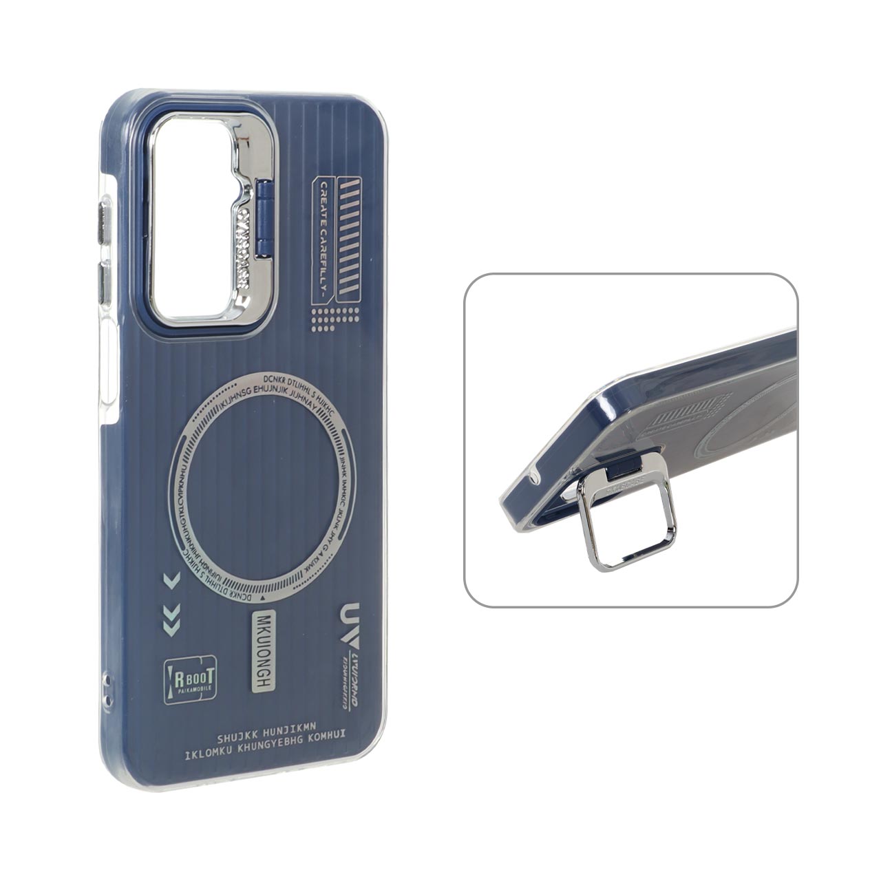 1572912 قاب Cyns Case ژله ای دو لایه RT لنز استندشو طرح مگ سیف Samsung Galaxy A17 / A26 - سرمه ای - تصویر 1