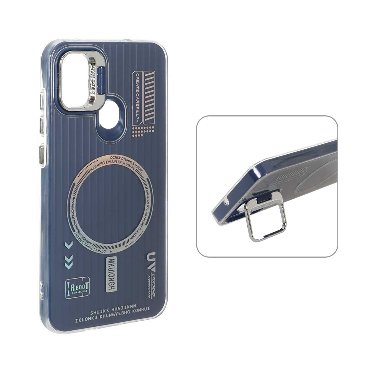 1572980 قاب Cyns Case ژله ای دو لایه RT لنز استندشو طرح مگ سیف Samsung Galaxy A11 / M11 - سرمه ای - تصویر 1