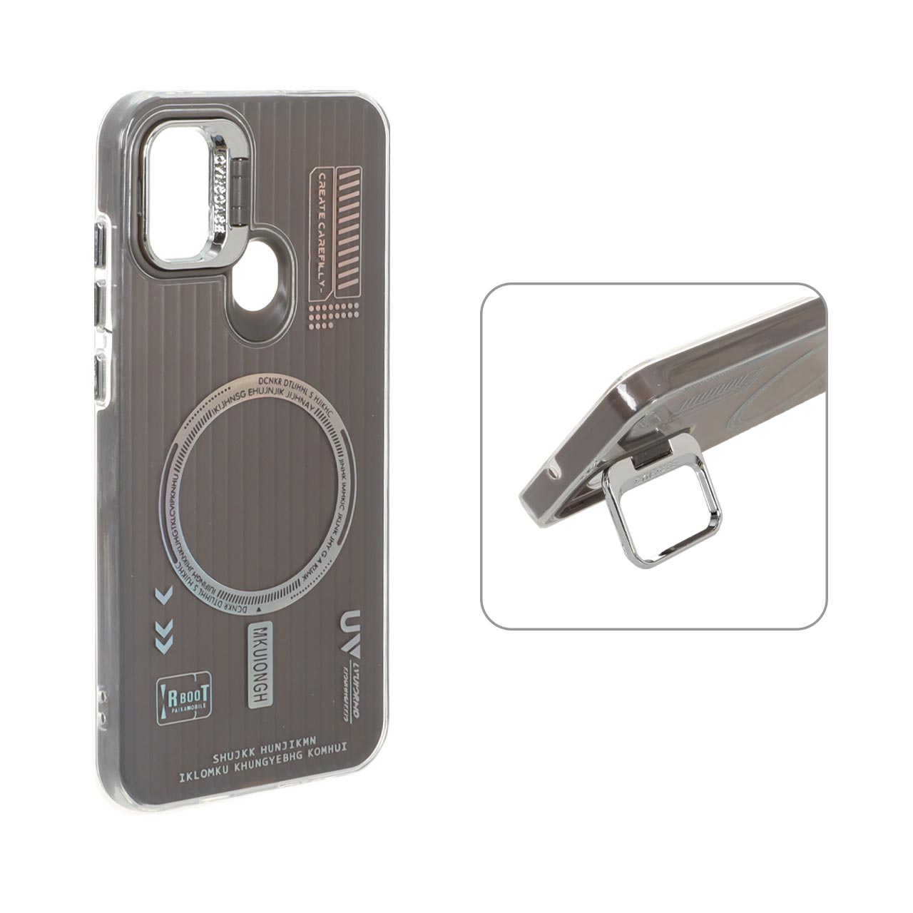 1572982 قاب Cyns Case ژله ای دو لایه RT لنز استندشو طرح مگ سیف Samsung Galaxy A11 / M11 - خاکستری - تصویر 1