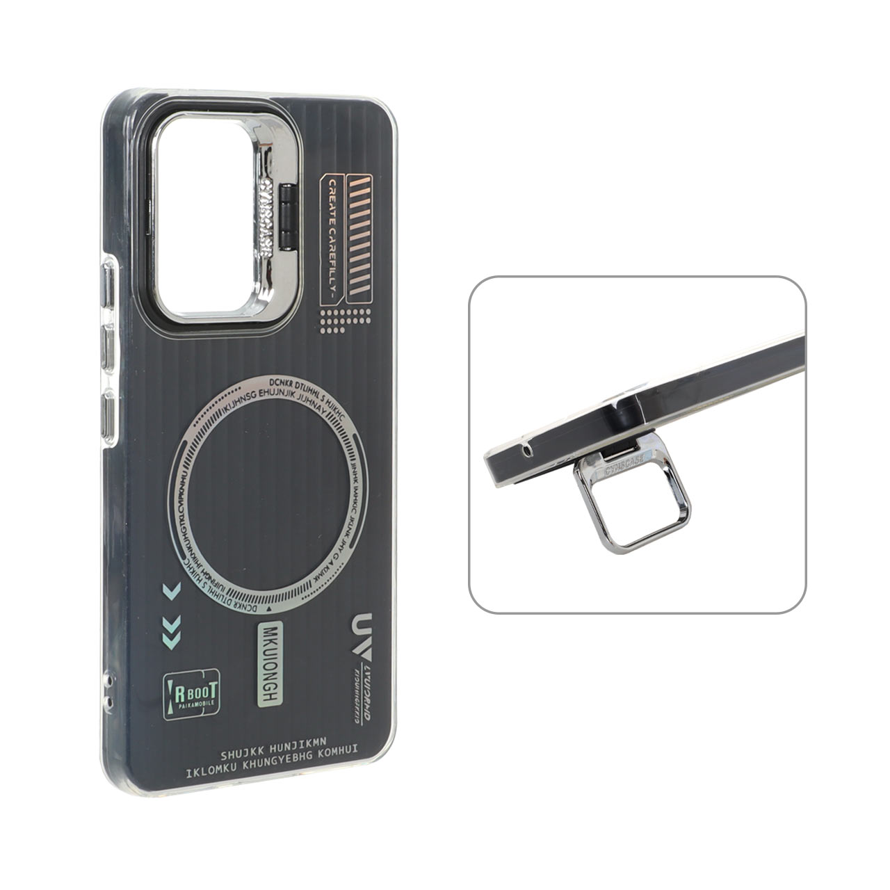 1573020 قاب Cyns Case ژله ای دو لایه RT لنز استندشو طرح مگ سیف Samsung Galaxy A53 - مشکی - تصویر 1