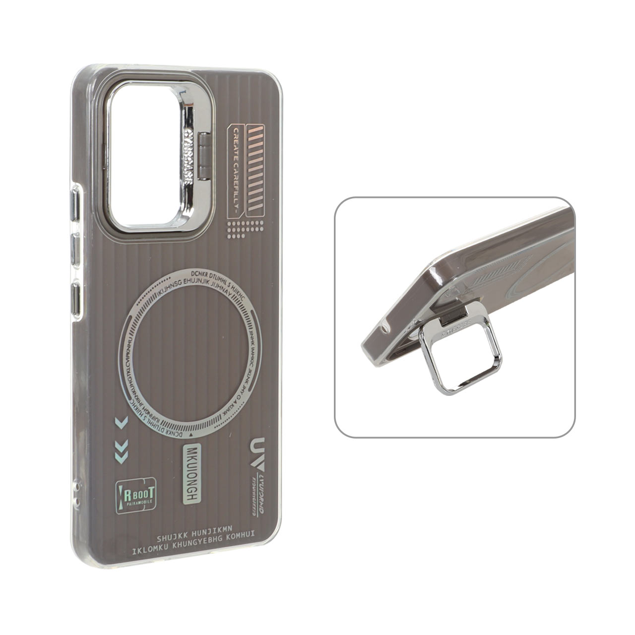 1573024 قاب Cyns Case ژله ای دو لایه RT لنز استندشو طرح مگ سیف Samsung Galaxy A53 - خاکستری - تصویر 1