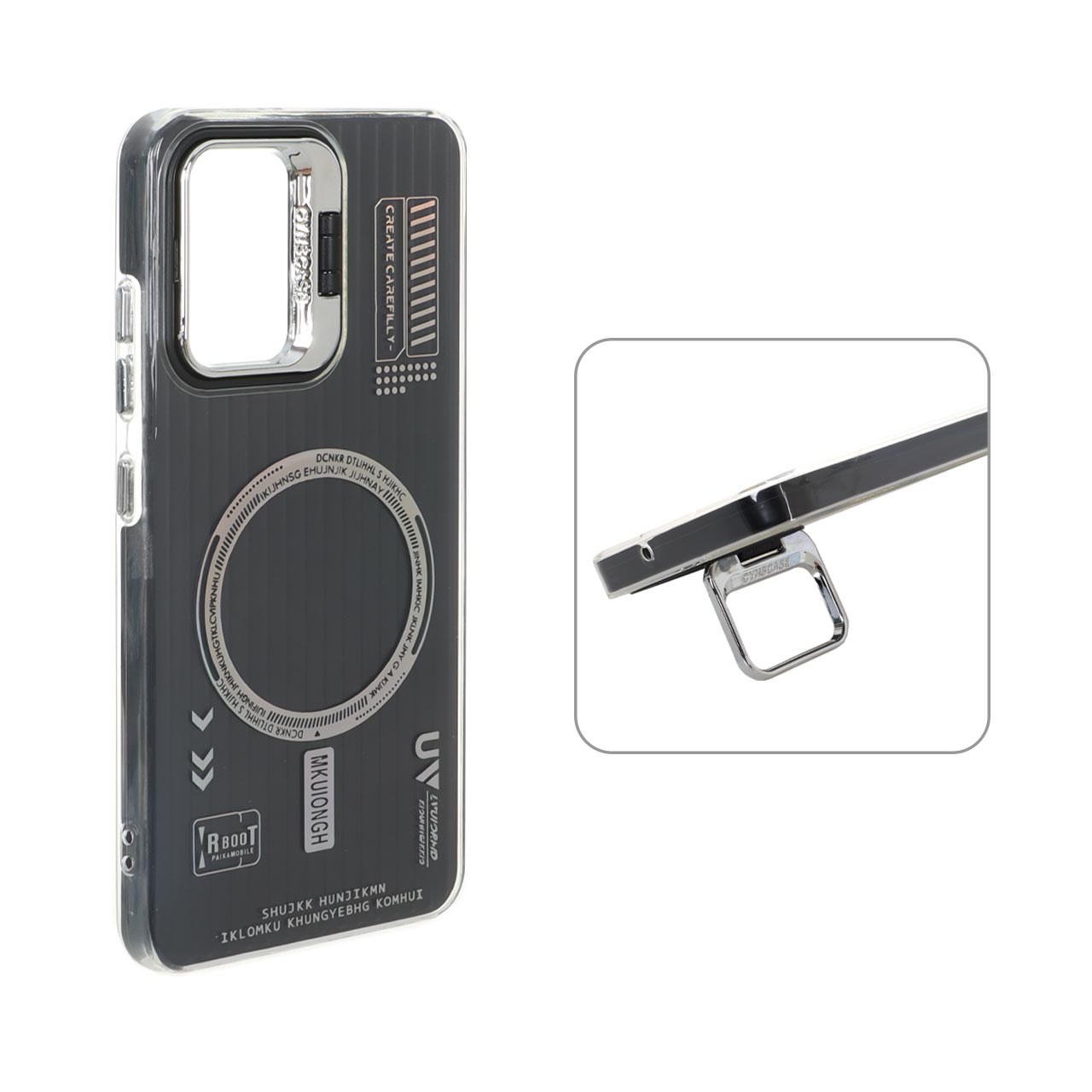 1573026 قاب Cyns Case ژله ای دو لایه RT لنز استندشو طرح مگ سیف Samsung Galaxy A32 4G - مشکی - تصویر 1