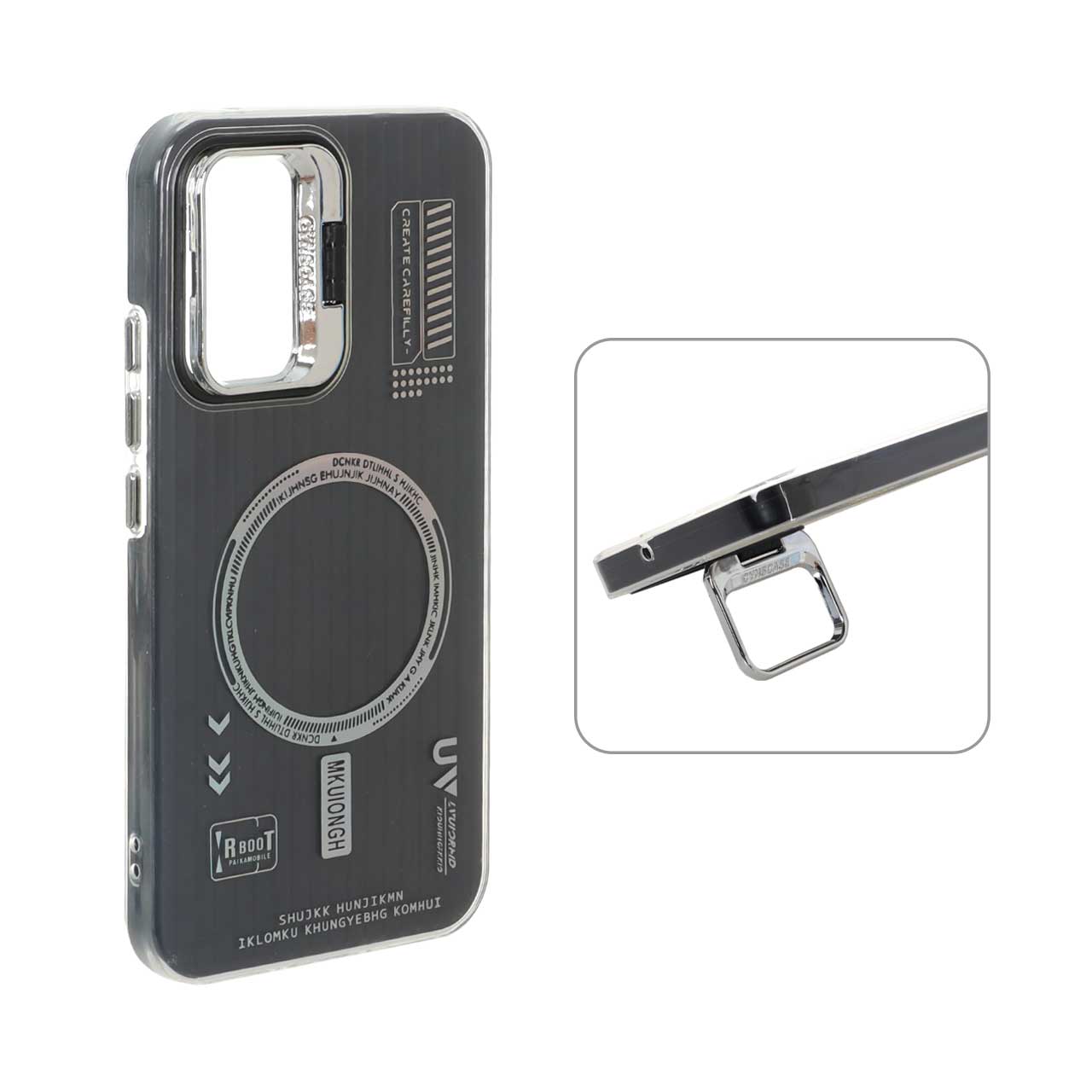 1573052 قاب Cyns Case ژله ای دو لایه RT لنز استندشو طرح مگ سیف Samsung Galaxy A34 - مشکی - تصویر 1