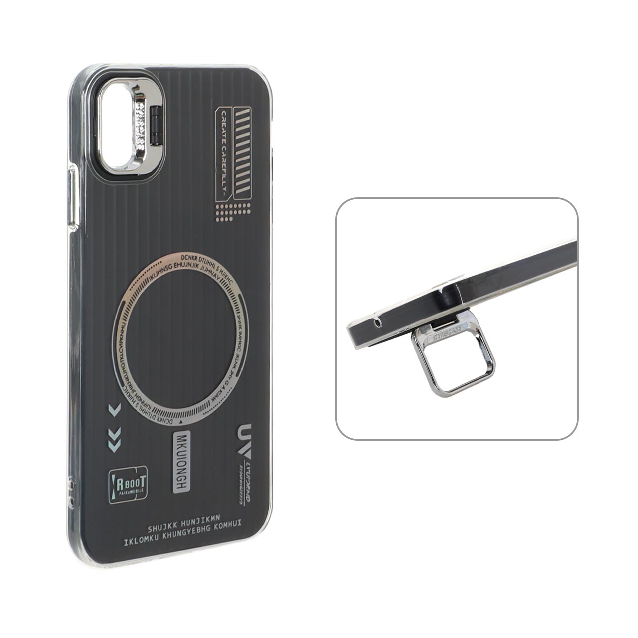 1573064 قاب Cyns Case ژله ای دو لایه RT لنز استندشو طرح مگ سیف Apple iPhone X Max / iPhone XS Max - مشکی - تصویر 1